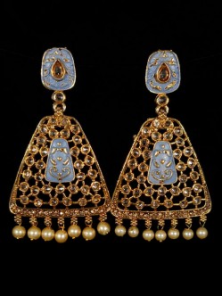 Reverse Ad Earrings With Meenakari Work